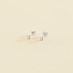 Boucles d'oreilles puces SOL - Cristal / Argenté - Boucles d'oreilles puces  | Agatha