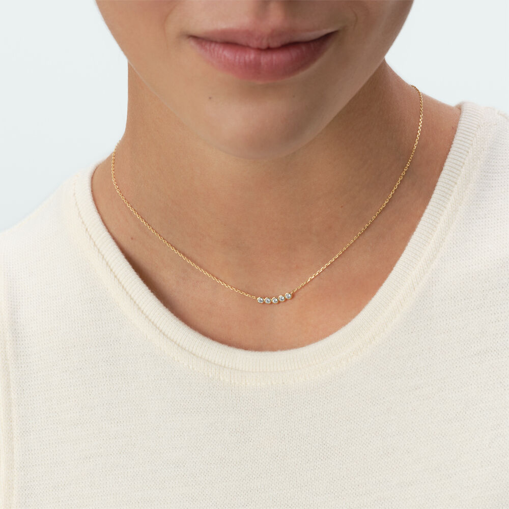 Collier mi-long OD&Eacute;ON - Cristal / Dor&eacute; - Colliers mi-long  | Agatha