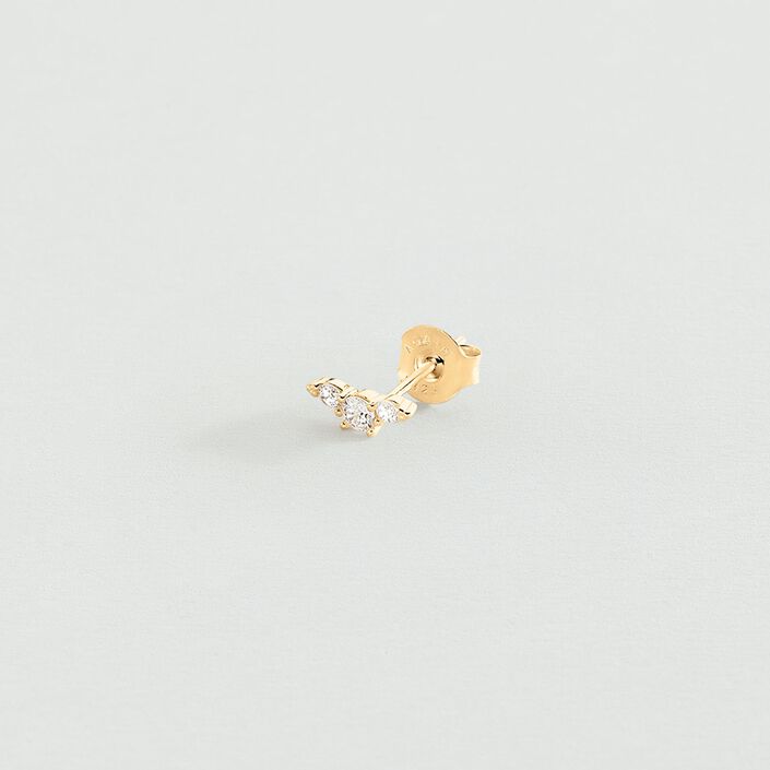 Piercing puce CROISSAN - Cristal / Doré - Piercings  | Agatha