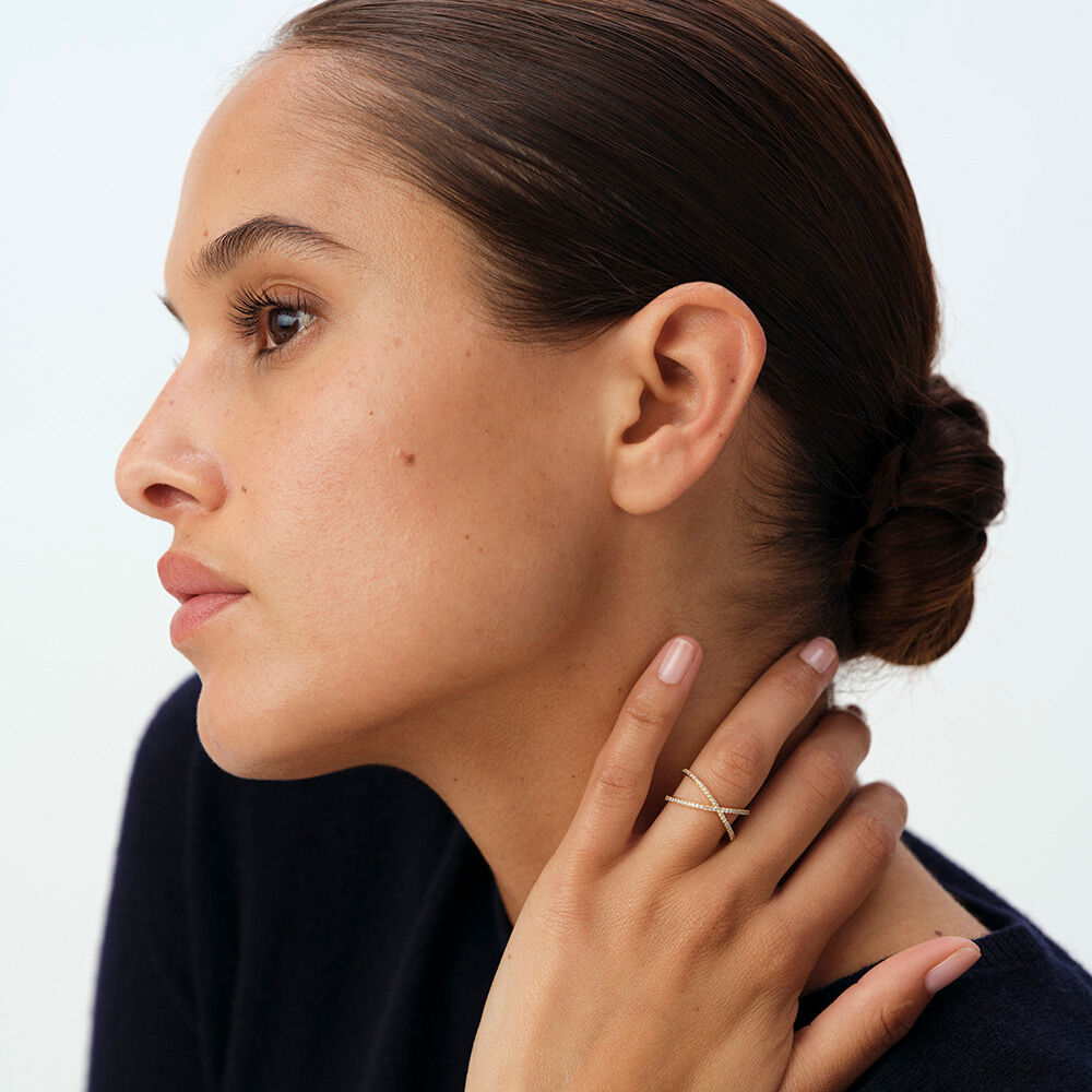 Bague fine BARSHINE - Cristal / Dor&eacute; - Bagues avec pierre  | Agatha