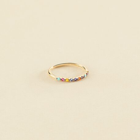 Bague fine BELOVED - Multicolore / Doré - Bagues  | Agatha