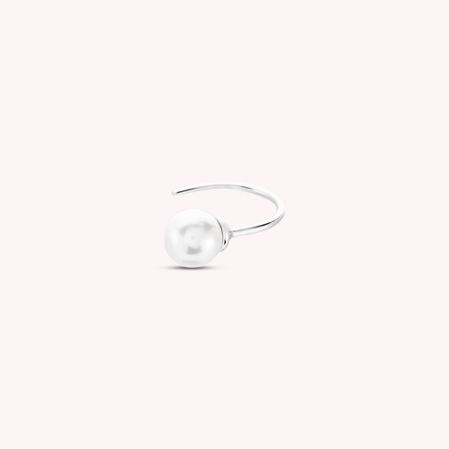 Piercing créole PEARLS - Perle / Argenté - Piercings  | Agatha