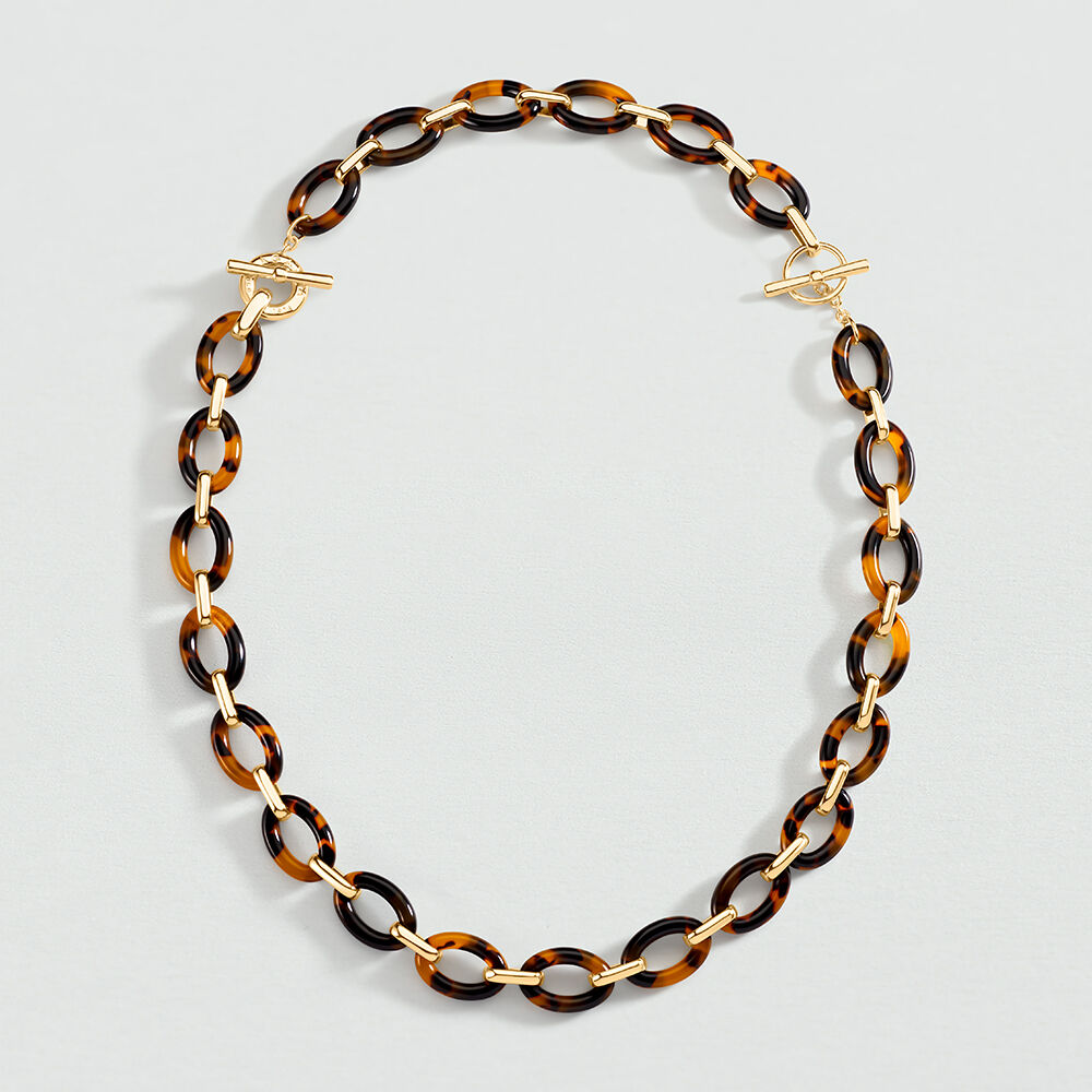 Collier mi-long ARIA - Ecaille / Doré - Colliers mi-long  | Agatha
