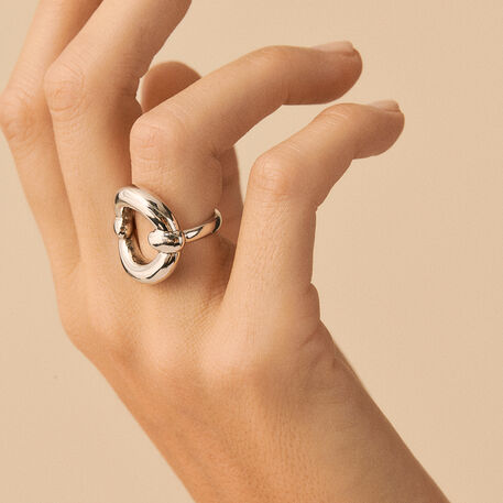 Bague large INES - Argenté - Bagues  | Agatha