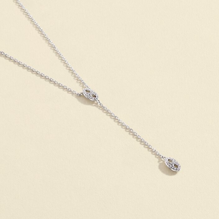 Collier mi-long ETREINTE - Cristal / Argenté - Colliers  | Agatha