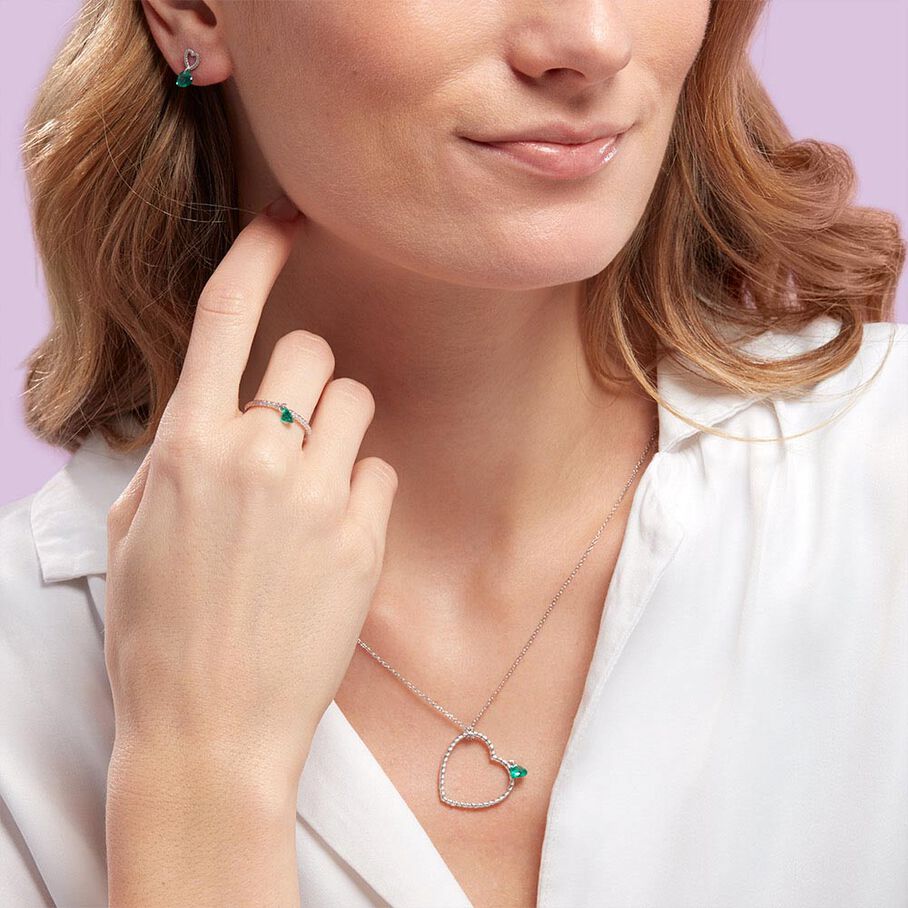 Collier mi-long BEGUIN - Vert / Argenté - Colliers  | Agatha
