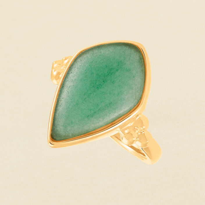 Bague fine MOON - Aventurine - Bagues  | Agatha