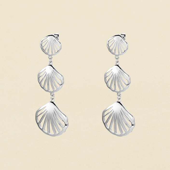 Boucles d'oreilles pendantes COQUIPOP - Argenté - Boucles d'oreilles  | Agatha