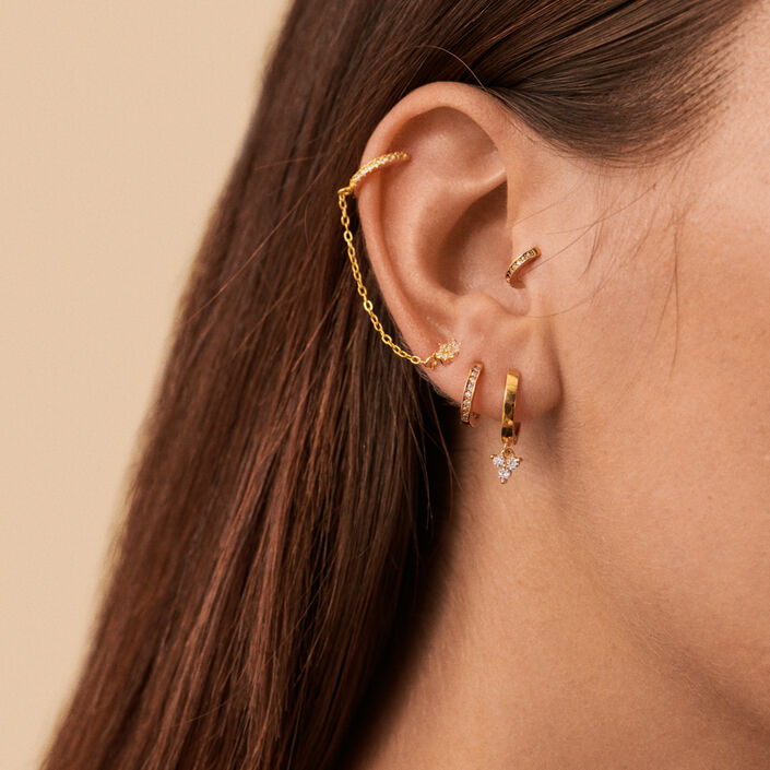 Piercing créole CRIODIAM - Cristal / Doré - Piercings  | Agatha