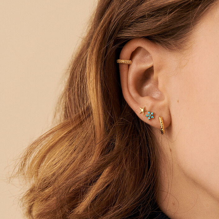 Piercing créole TRESSEE - Doré - Piercings  | Agatha