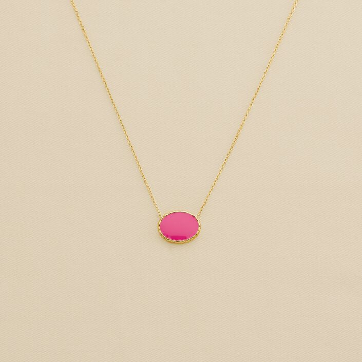 Collier mi-long ATMA - Nacre /rose - Colliers  | Agatha