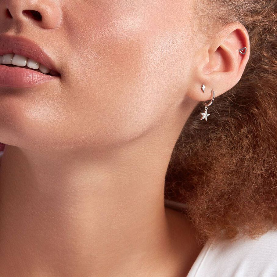 Piercing créole ESTRE - Cristal / Argenté - Piercings  | Agatha