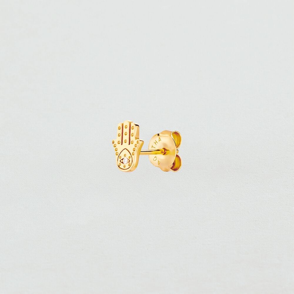 Piercing puce FATMA - Cristal / Doré - Outlet  | Agatha