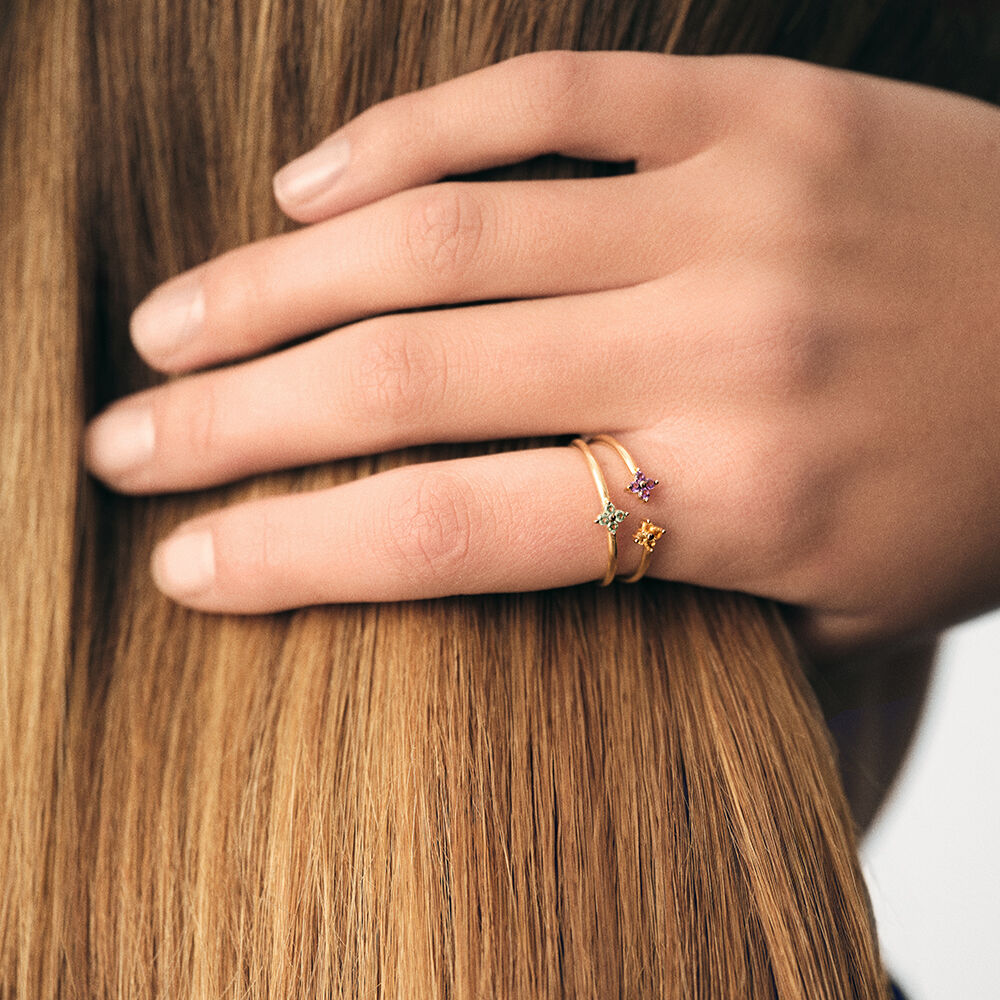 Bague fine BELOVED - Multicolore / Doré - Bagues avec pierre  | Agatha