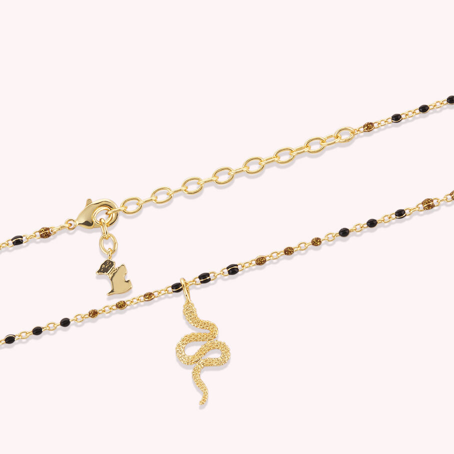 Collier ras du cou SMARTY - Noir / Doré - Colliers  | Agatha