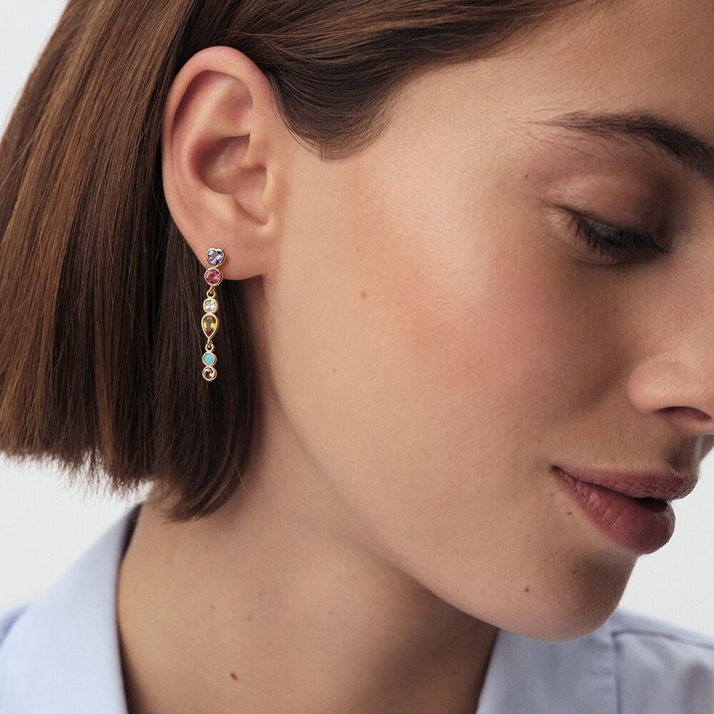 Boucles d'oreilles pendantes CANDY - Multicolore / Doré - Boucles d'oreilles fantaisies  | Agatha