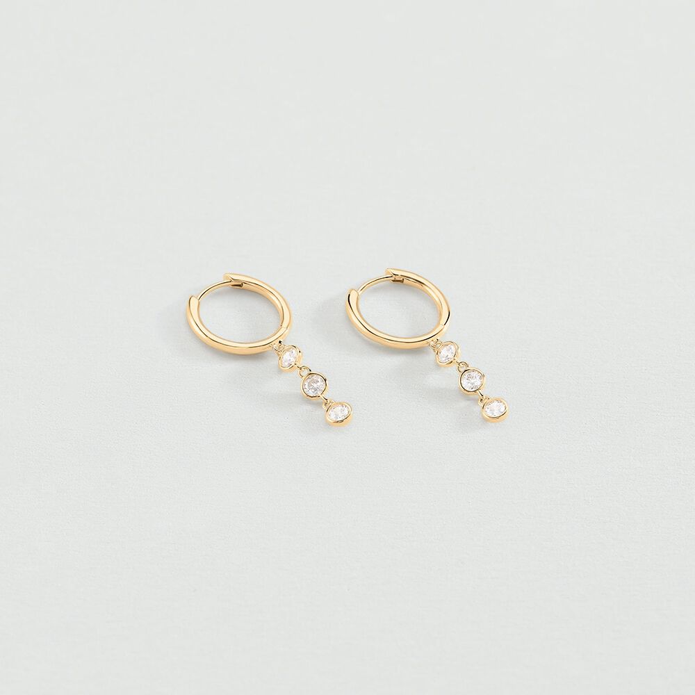 Créoles BRILLANT - Cristal / Doré - Boucles d'oreilles fantaisies  | Agatha