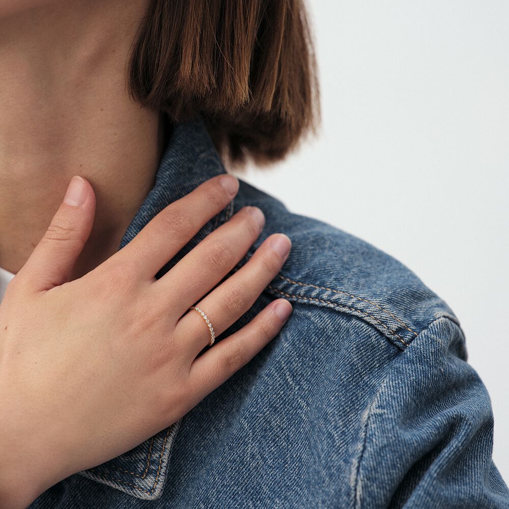 Bague fine BELOVED - Cristal / Dor&eacute; - Bagues avec pierre  | Agatha