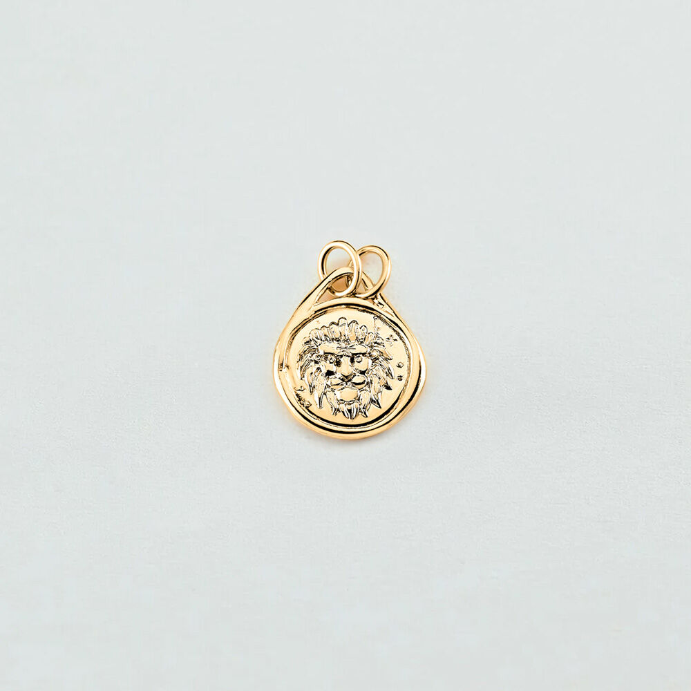 Pendentif LION ZODIAQUE - Doré - Bijoux sans pierre  | Agatha