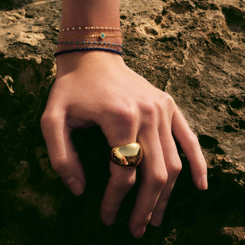 Bague large DANAE - Dor&eacute; - Bagues fantaisie  | Agatha