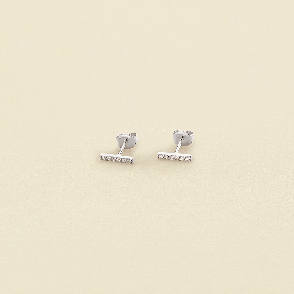 Boucles d'oreilles puces BARSHINE - Cristal / Argenté - Boucles d'oreilles puces  | Agatha