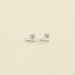 Boucles d'oreilles puces BARSHINE - Cristal / Argenté - Boucles d'oreilles puces  | Agatha