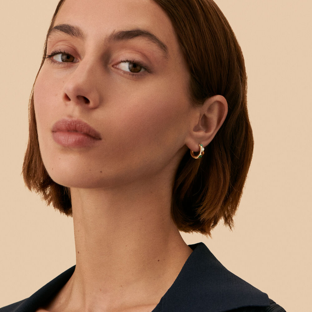 Piercing créole LEIA - Multicolore / Doré - Piercings  | Agatha