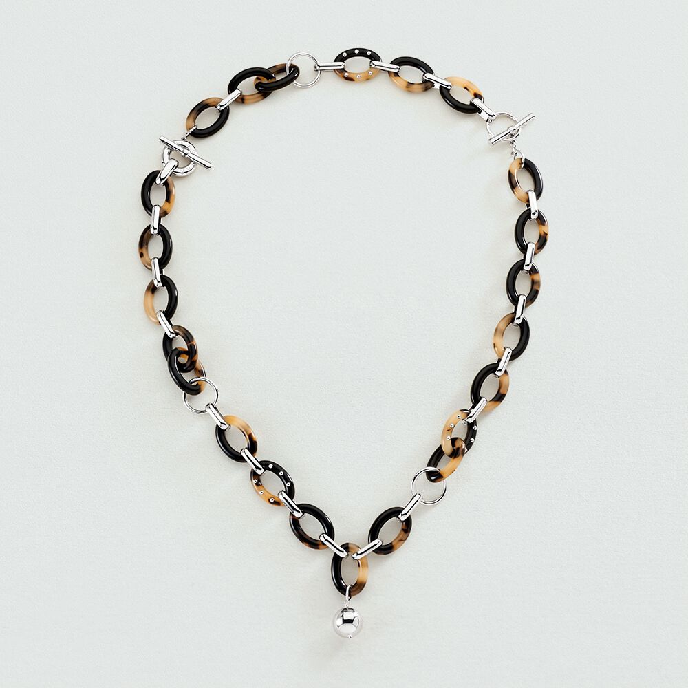 Collier mi-long ARIA - Ecaille / Noir - Colliers fantaisie  | Agatha