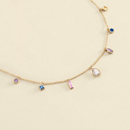 Collier ras du cou RAINBOW - Multicolore / Doré - Colliers  | Agatha