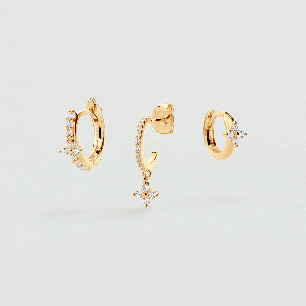 Set de boucles d'oreilles EAR20BELOVED - Cristal / Dor&eacute; - Boucles d'oreilles fantaisies  | Agatha