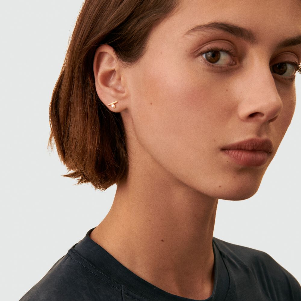 Piercing puce MIX & MATCH - Perle / Dor&eacute; - Argent v&eacute;ritable  | Agatha