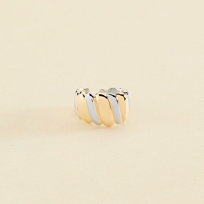 Bague large TWISTED - Argenté / Doré - Bagues  | Agatha