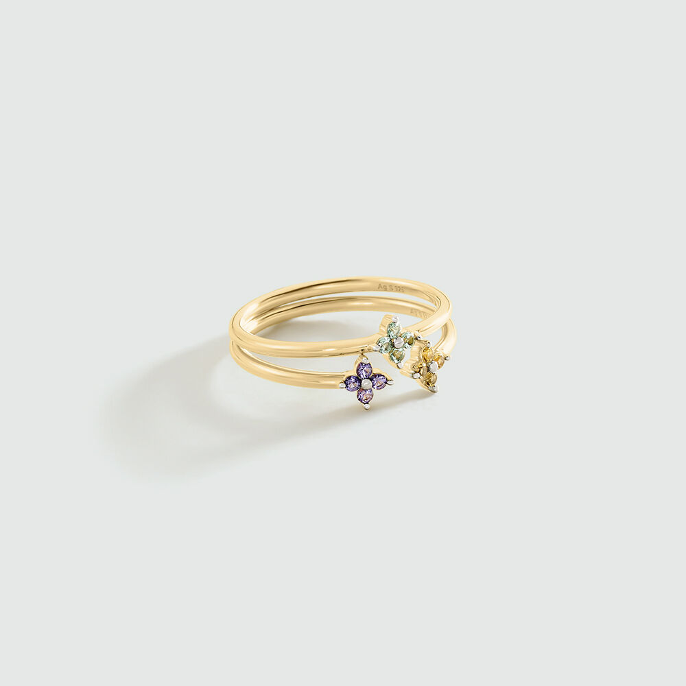 Bague fine BELOVED - Multicolore / Doré - Bagues avec pierre  | Agatha