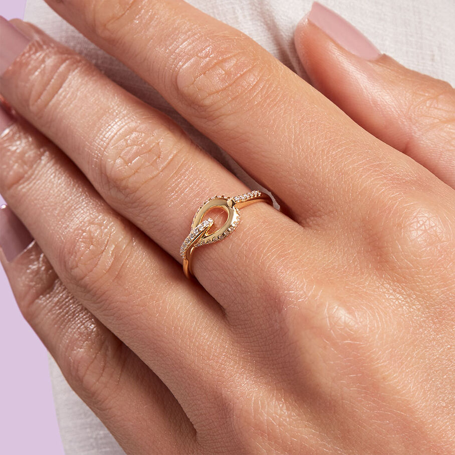 Bague fine GEMINI - Cristal / Doré - Bagues  | Agatha