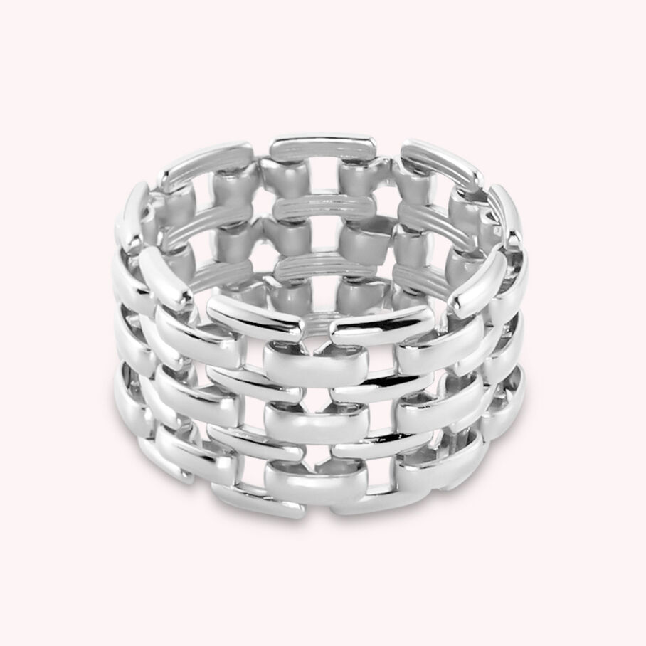 Bague large MINUIT - Argenté - Bagues  | Agatha