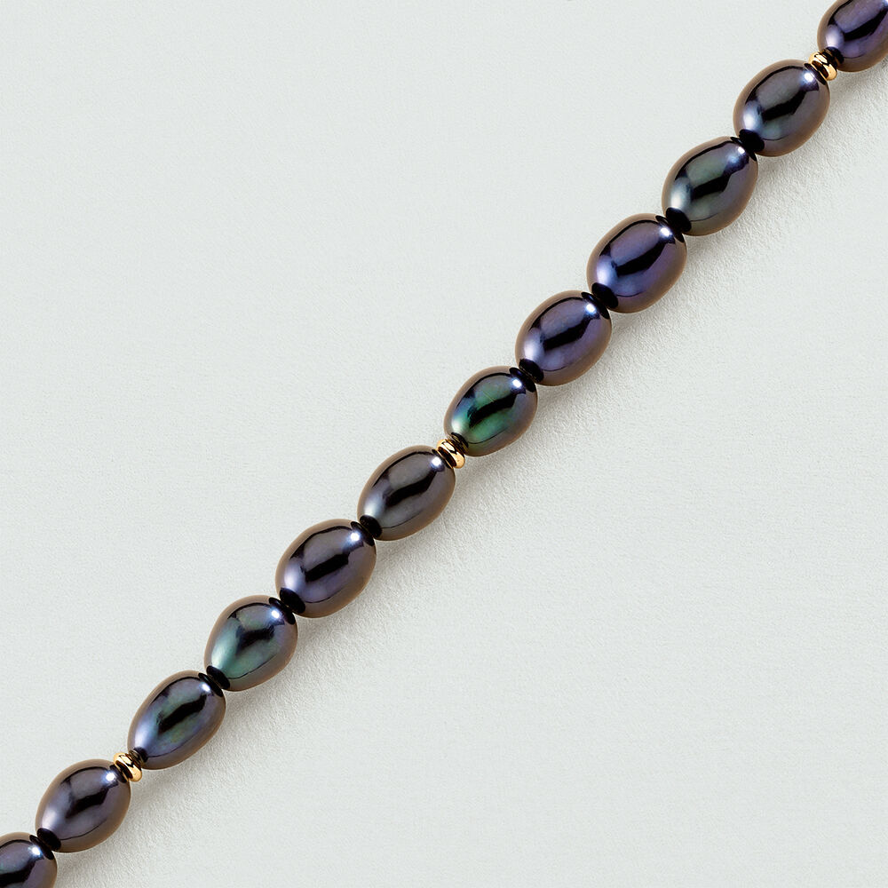 Bracelet souple MARGAUX - Noir / Doré - Bracelets fantaisie  | Agatha