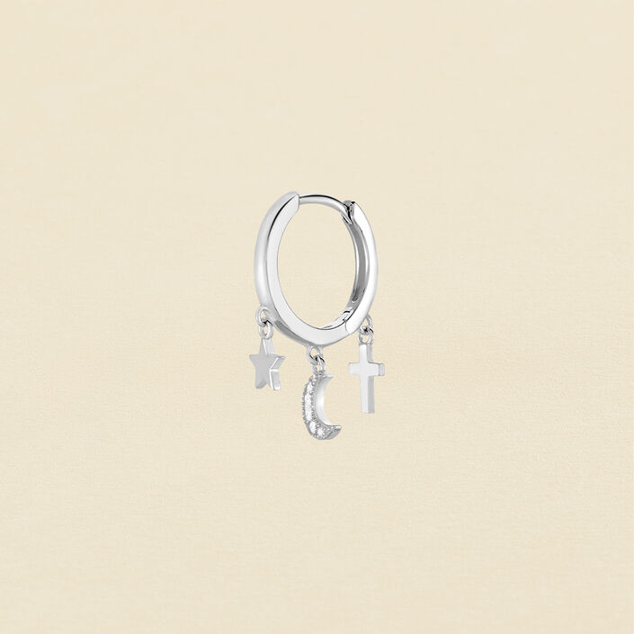 Piercing créole CRIOCHAR - Cristal / Argenté - Piercings  | Agatha