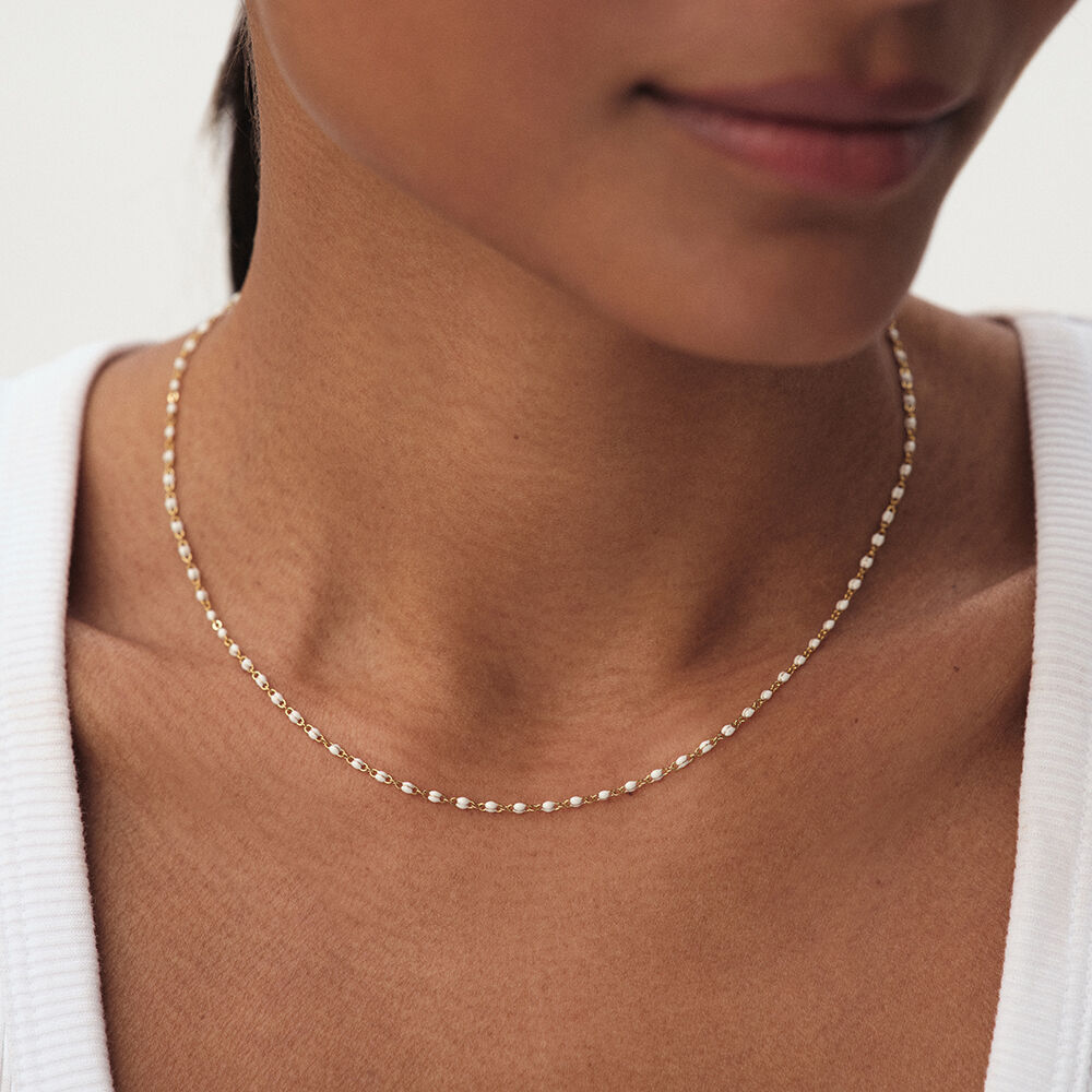 Collier ras du cou SMARTY - Blanc / Doré - Colliers ras du cou  | Agatha