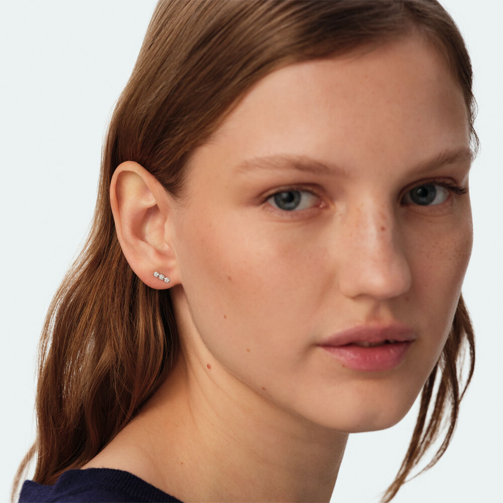 Boucles d'oreilles puces OD&Eacute;ON - Cristal / Argent&eacute; - Boucles d'oreilles puces  | Agatha