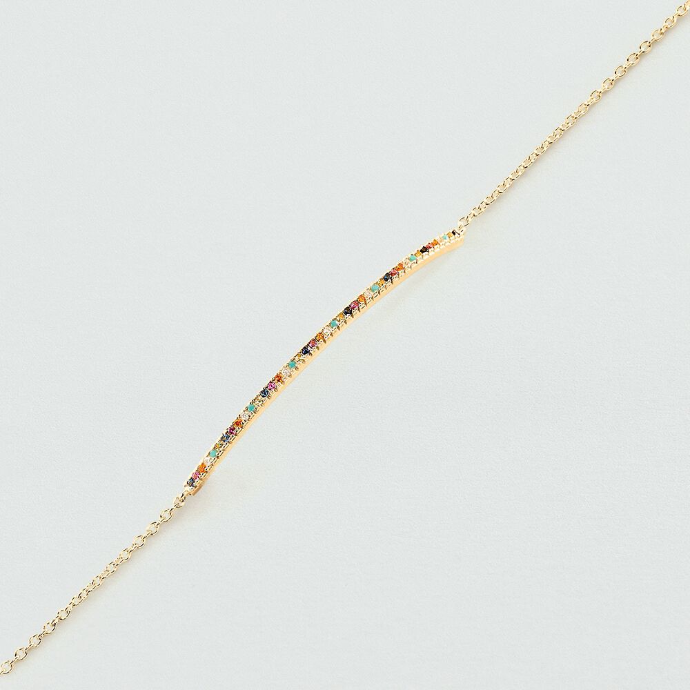 Bracelet souple RAINBOW - Multicolore / Doré - Bracelets fantaisie  | Agatha