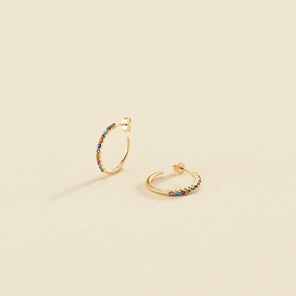Créoles BELOVED - Multicolore / Doré - Boucles d'oreilles  | Agatha