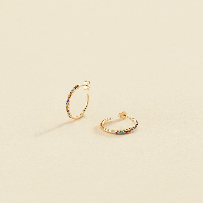 Créoles BELOVED - Multicolore / Doré - Boucles d'oreilles  | Agatha