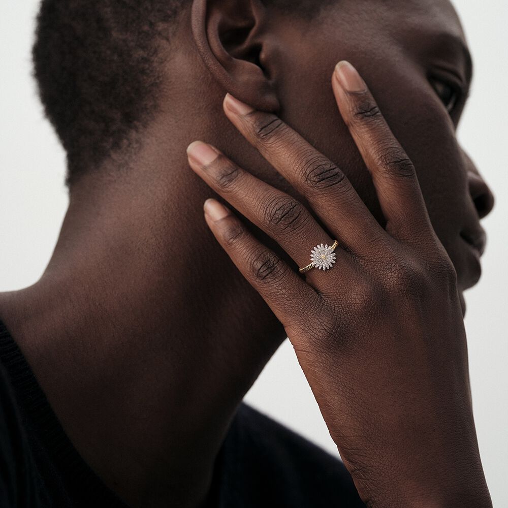 Bague fine BLOSSOM - Cristal / Doré - Bagues avec pierre  | Agatha