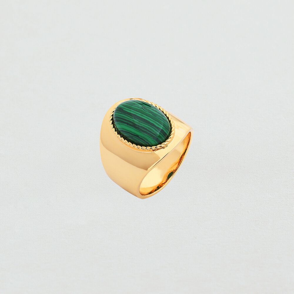 Bague large ALOHA - Malachite - Outlet  | Agatha