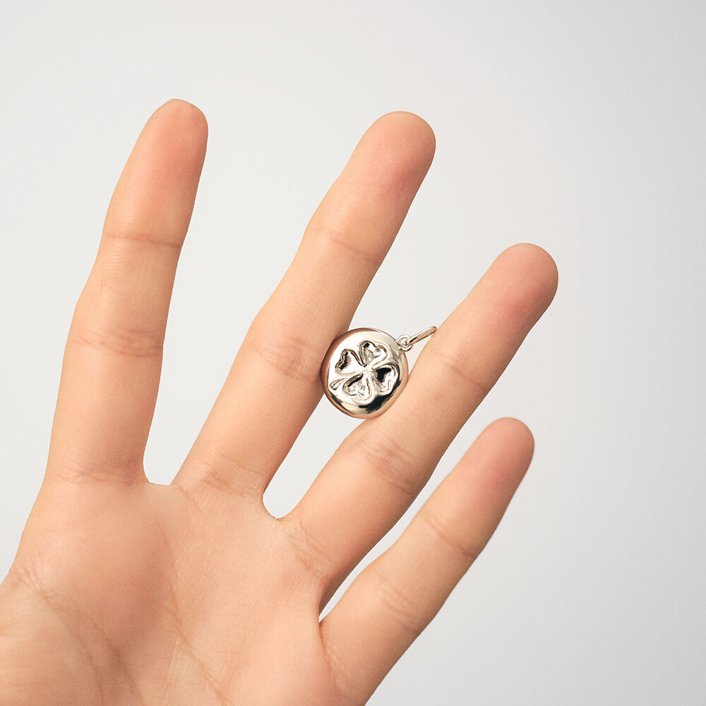 Pendentif MEDAILLON TRÈFLE - Argenté - Tous les Talismans  | Agatha