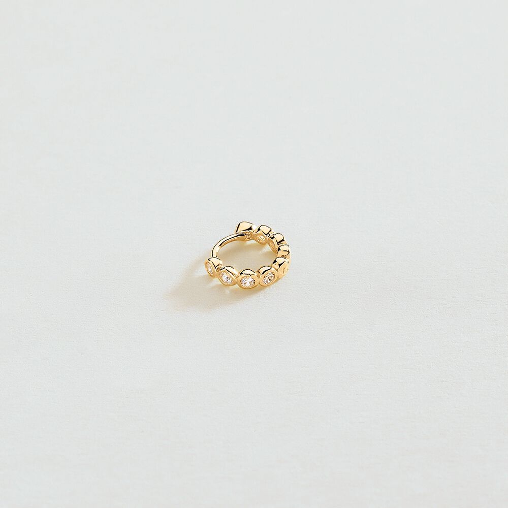 Piercing créole LEINA - Cristal / Doré - Piercings  | Agatha