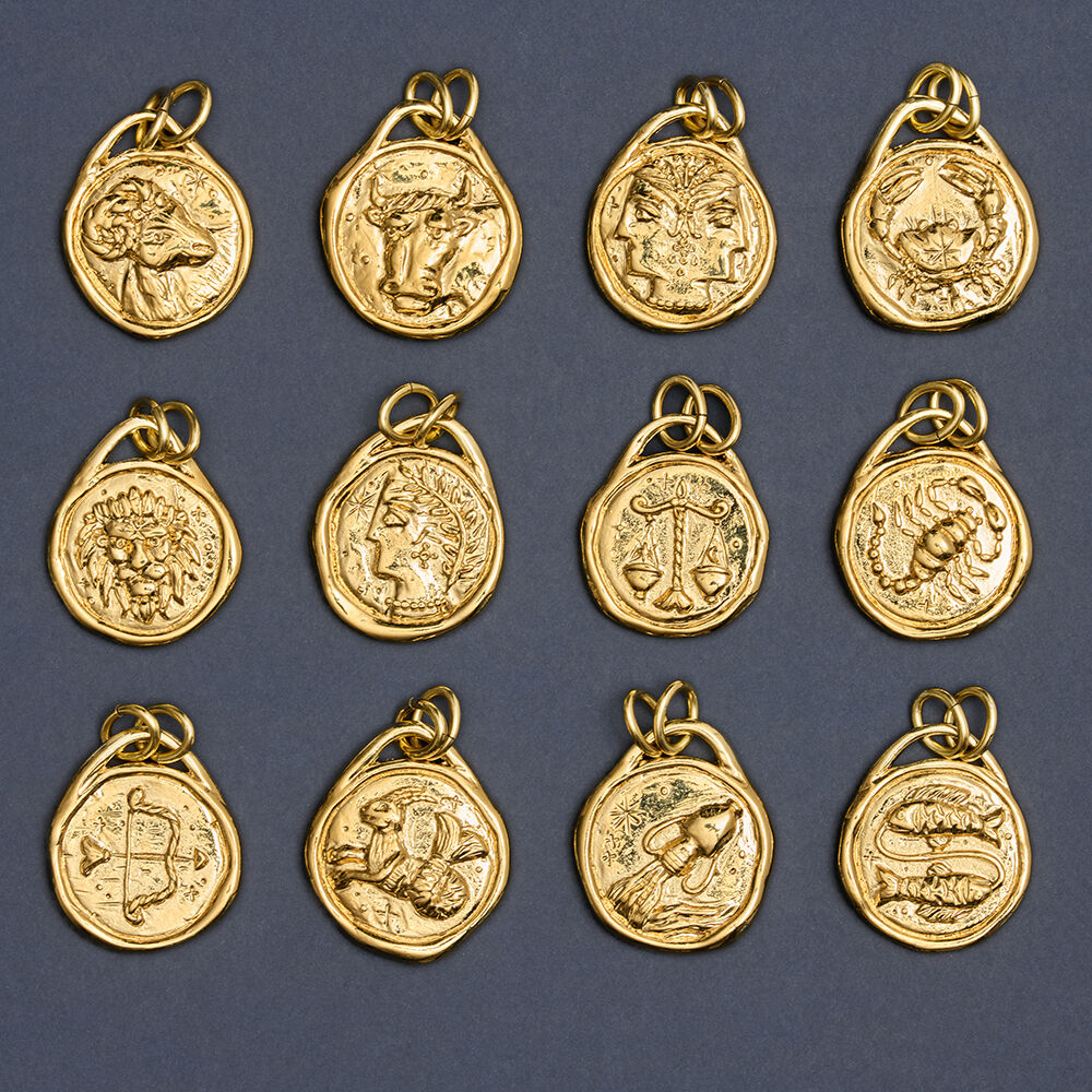 Pendentif LION ZODIAQUE - Dor&eacute; - Bijoux sans pierre  | Agatha