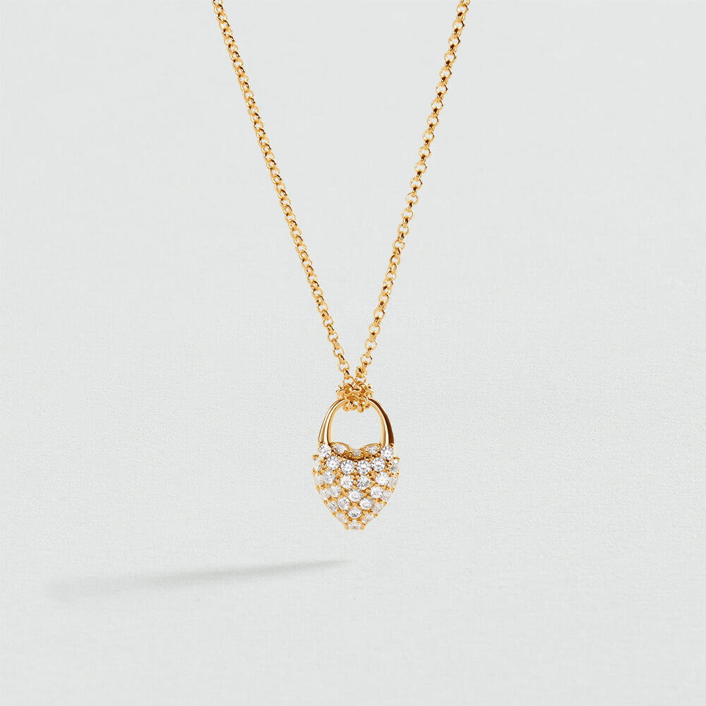 Collier mi-long VICTOIRE C&OElig;UR PAV&Eacute; - Cristal / Dor&eacute; - Colliers mi-long  | Agatha