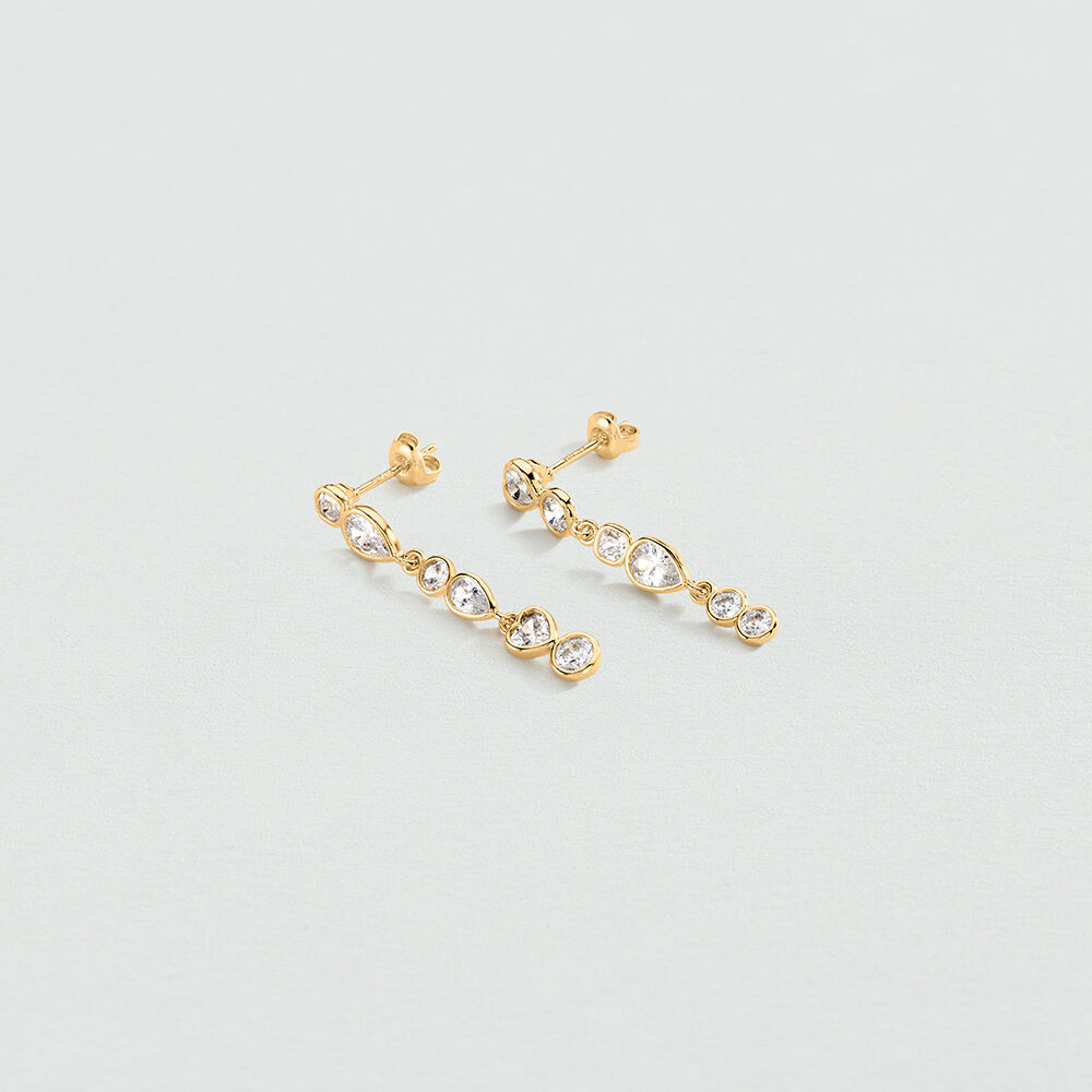 Boucles d'oreilles pendantes CANDY - Cristal / Doré - Boucles d'oreilles pendantes  | Agatha