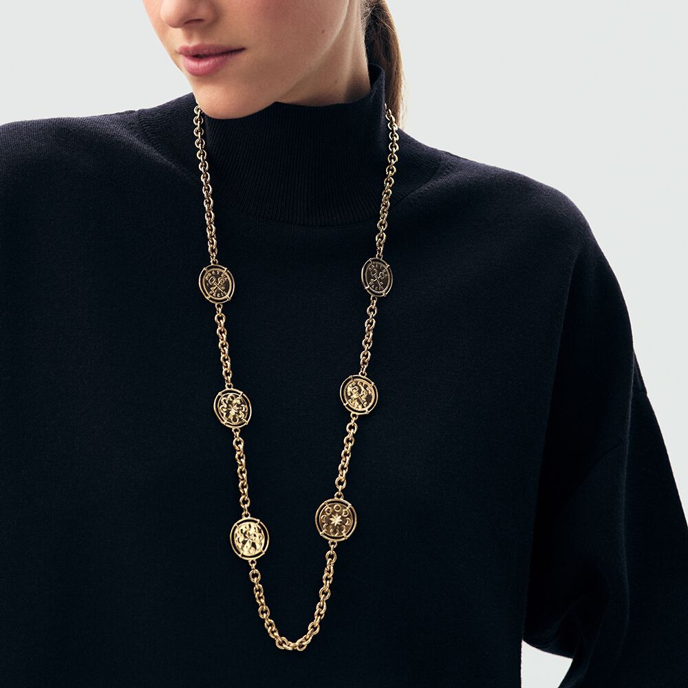 Longue Chaîne Collier Métal Doré Signée John Philippe – Vintage – Bon état